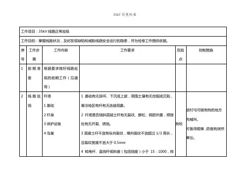 35kV巡视标准
