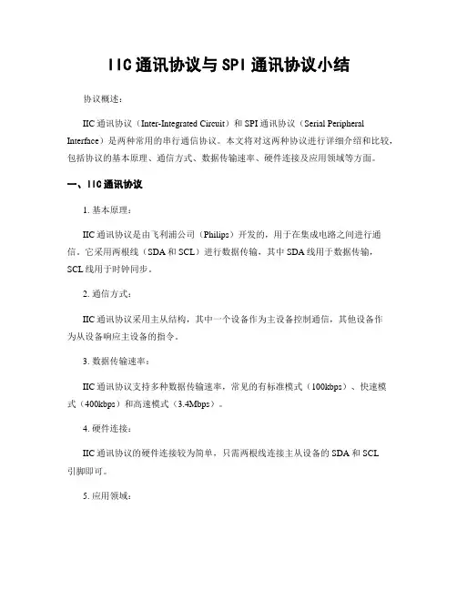 IIC通讯协议与SPI通讯协议小结