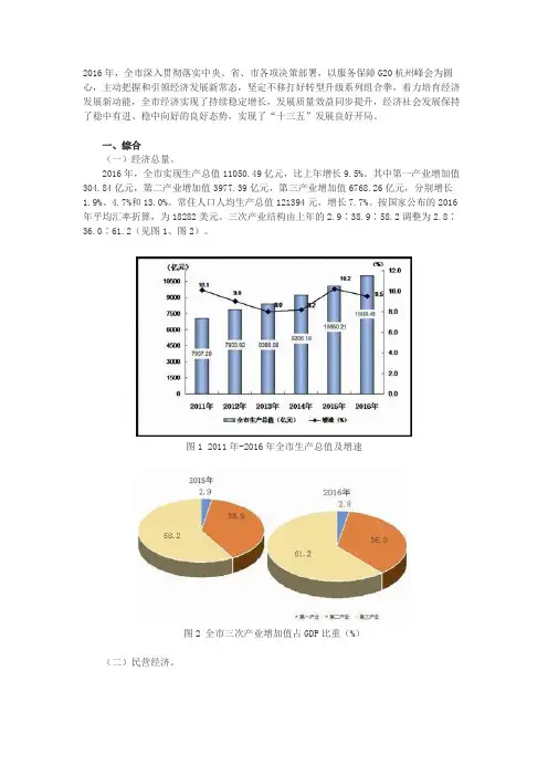 2016年杭州市国民经济和社会发展统计公报