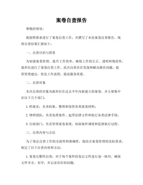 案卷自查报告