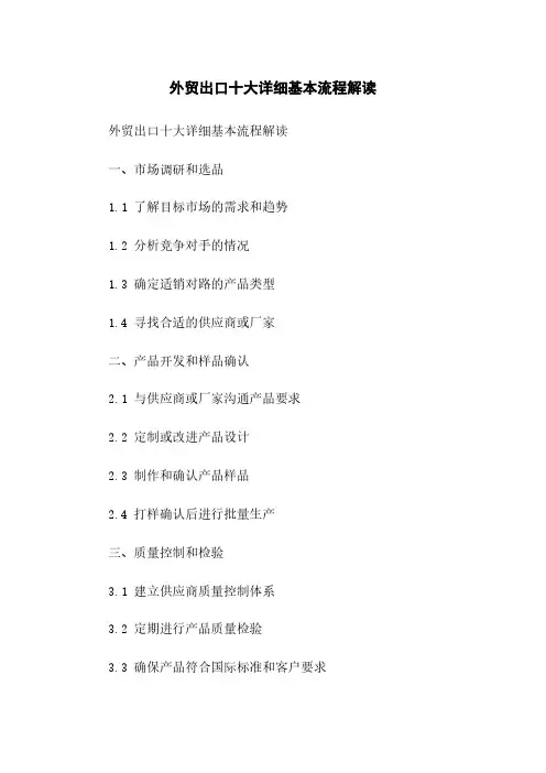 外贸出口十大详细基本流程解读