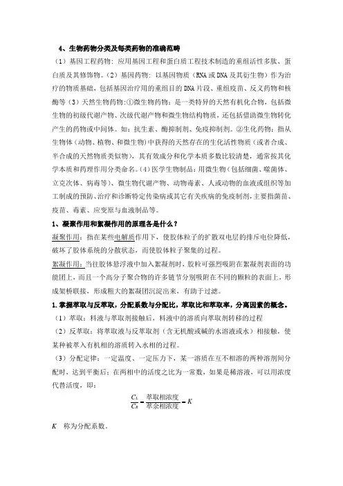 生物制药工艺学学习重点