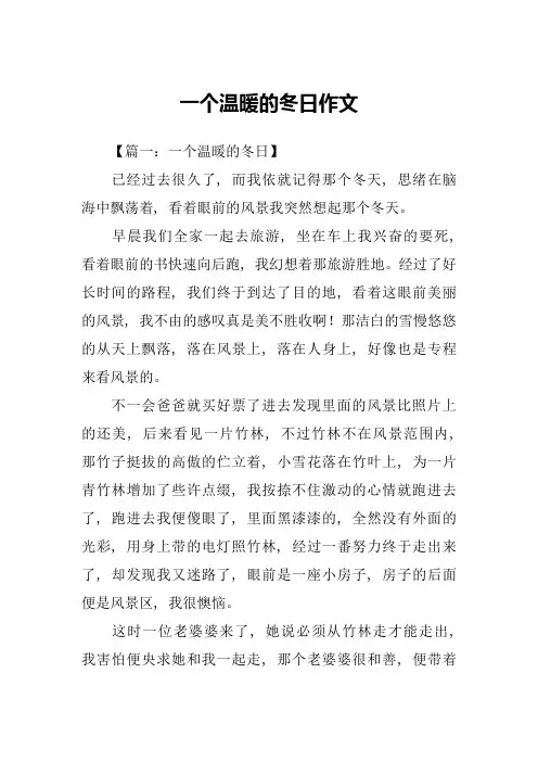 一个温暖的冬日作文