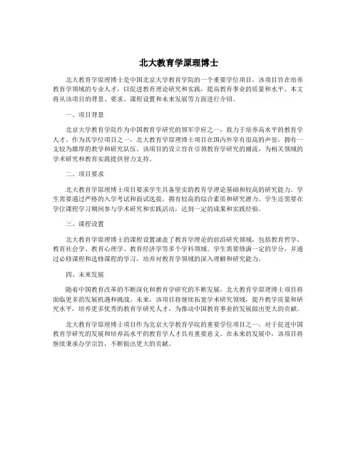 北大教育学原理博士