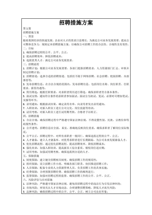 招聘措施方案