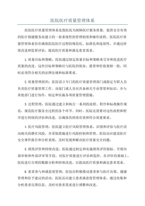 医院医疗质量管理体系