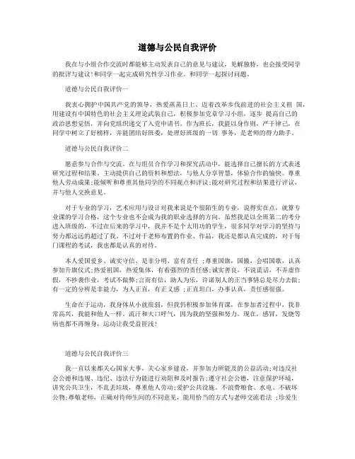 道德与公民自我评价