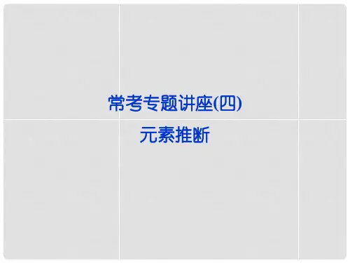 高考化学总复习 高考常考专题讲座 元素推断课件