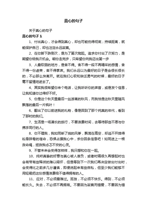 关于真心的句子