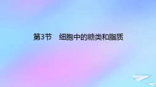 2023新教材高中生物第2章组成细胞的分子第3节细胞中的糖类和脂质课件新人教版必修1