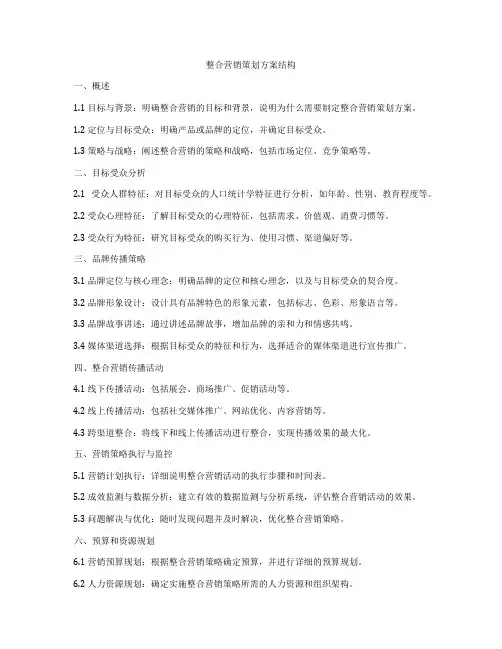 整合营销策划方案结构