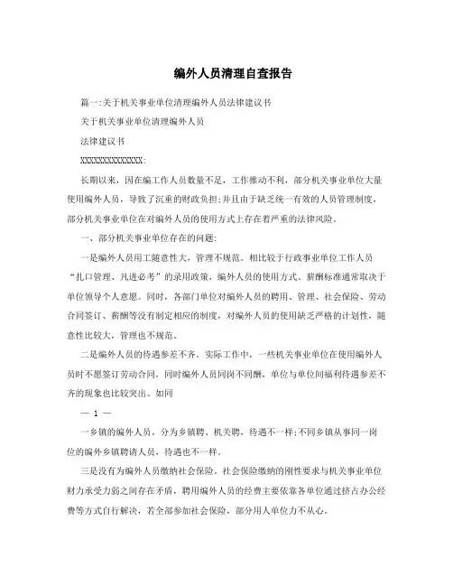 编外人员清理自查报告