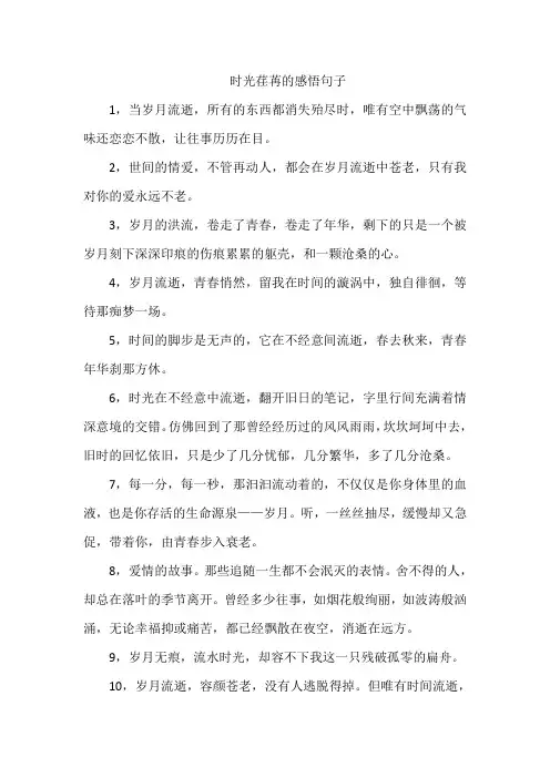 时光荏苒的感悟句子