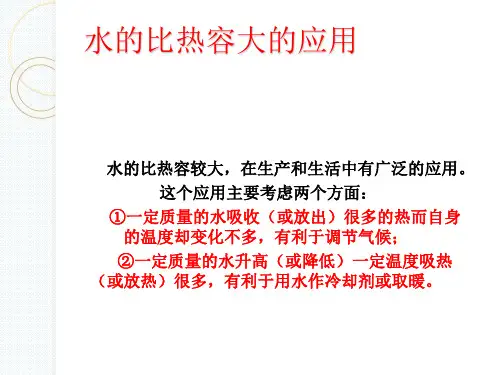 科学探究：物质的比热容ppt 沪科版