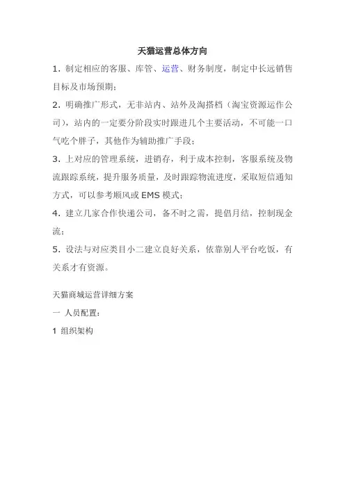 天猫商城运营详细方案