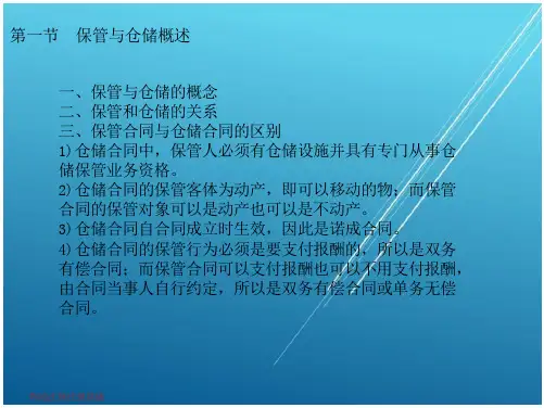 物流法律法规基础第四章  仓储法律法规 