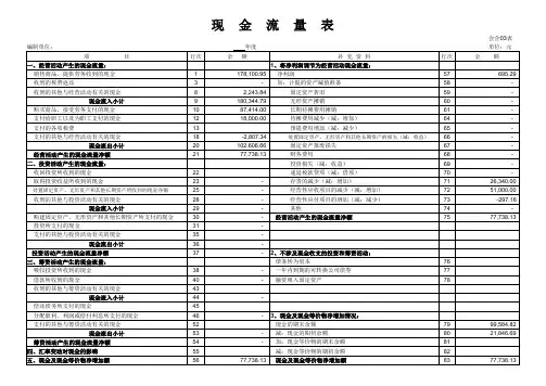 现金流量表(自动生成)模板