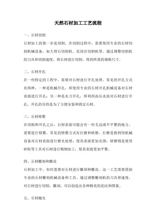 天然石材加工工艺流程