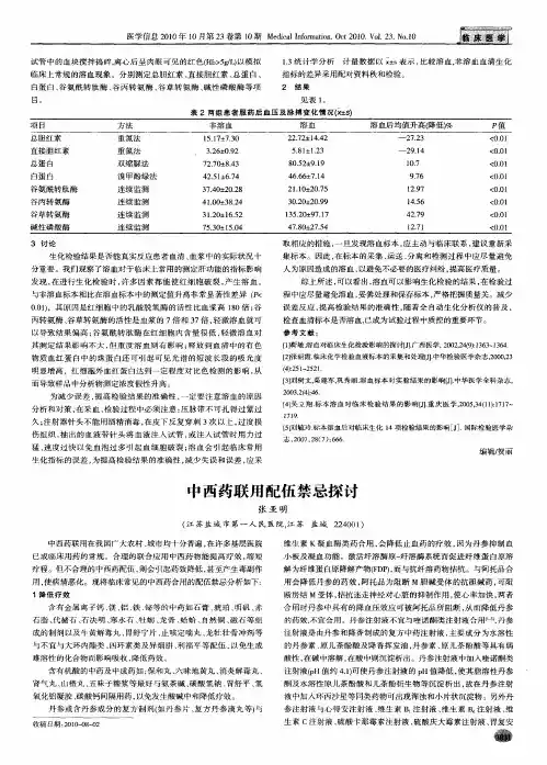 中西药联用配伍禁忌探讨