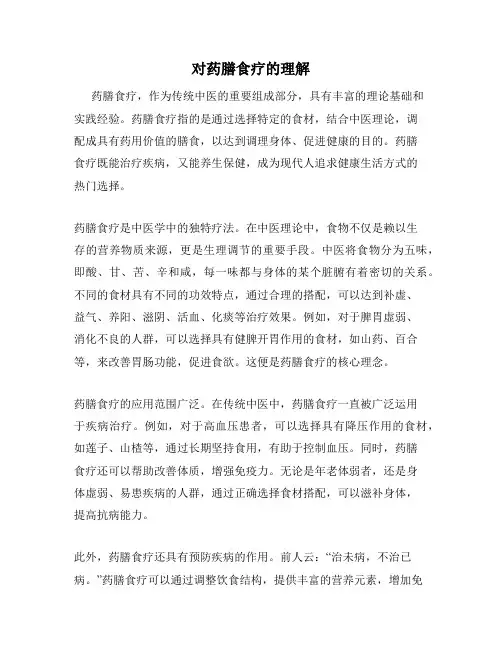 对药膳食疗的理解