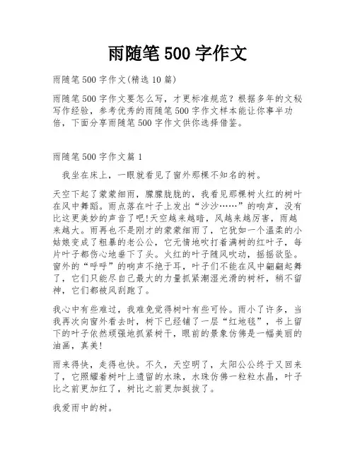 雨随笔500字作文
