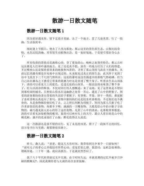 散游一日散文随笔