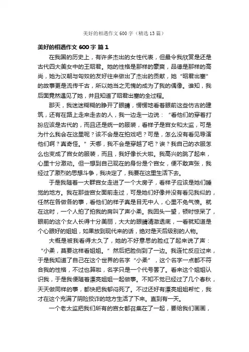 美好的相遇作文600字（精选13篇）