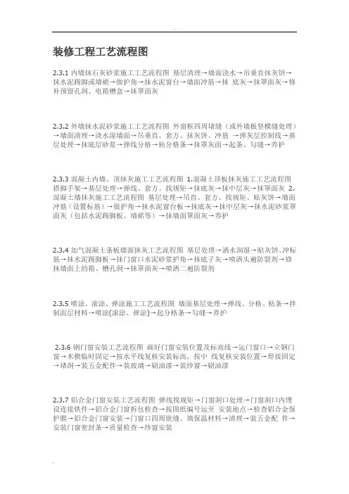 装修工程工艺流程图