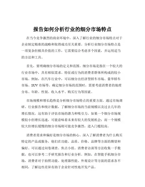 报告如何分析行业的细分市场特点