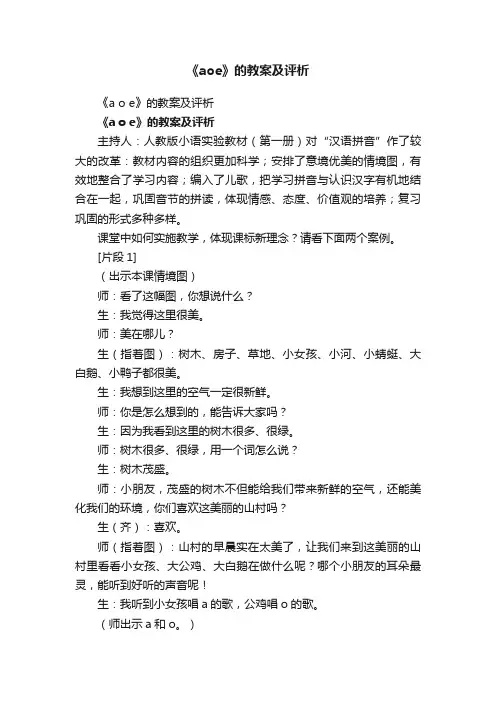 《aoe》的教案及评析