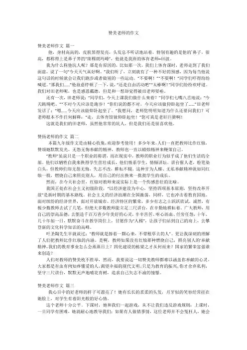赞美老师的作文