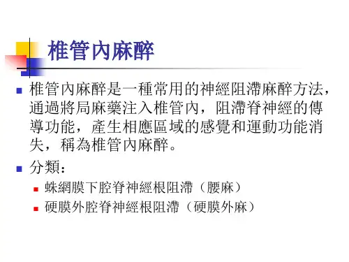 椎管内麻醉 PPT课件