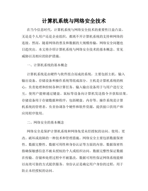 计算机系统与网络安全技术