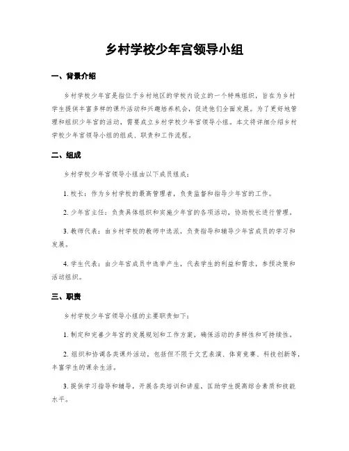 乡村学校少年宫领导小组