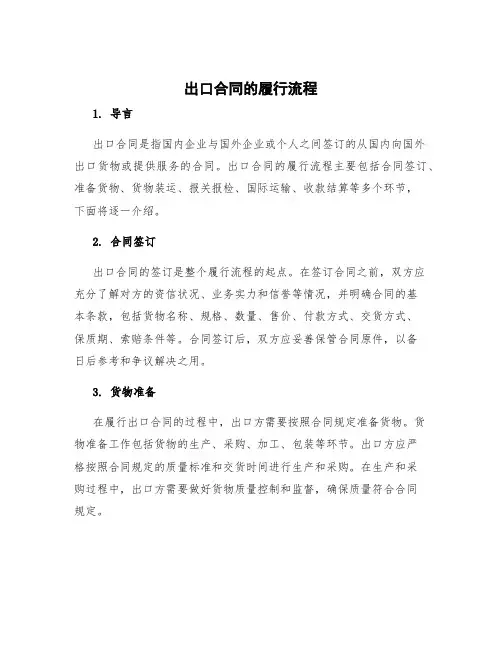出口合同的履行流程