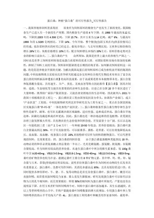 蛋白桑：种植“蛋白桑”的可行性报告_可行性报告