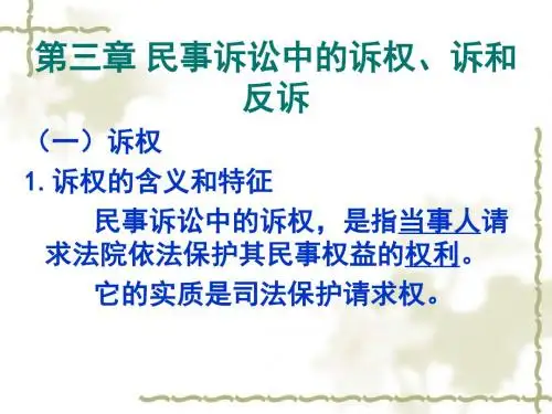 第三章  诉和诉权