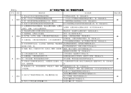6s管理检评比标准