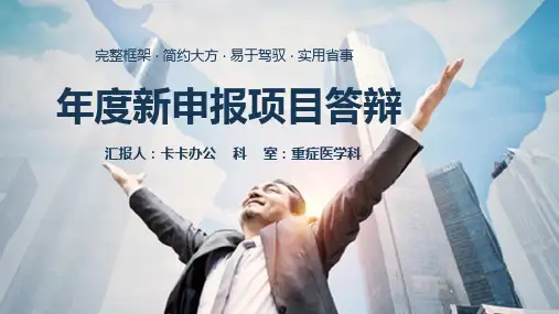 简约年度新申报项目答辩PPT模板