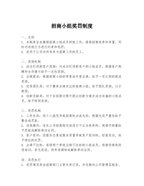 招商小组奖罚制度