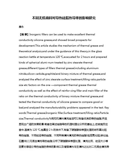 不同无机填料对导热硅脂热导率的影响研究