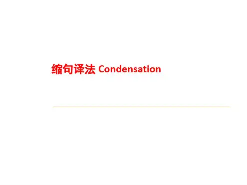 翻硕复习第十二讲缩句译法