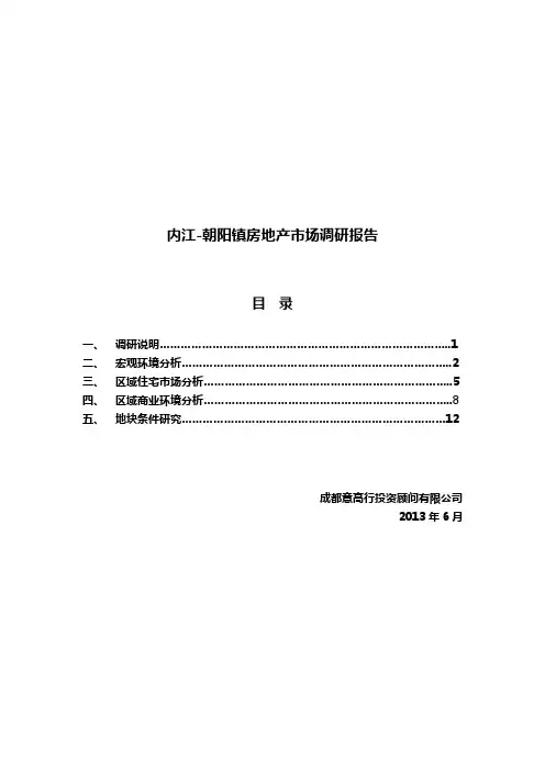 内江-朝阳镇房地产市场调研报告0618讲义