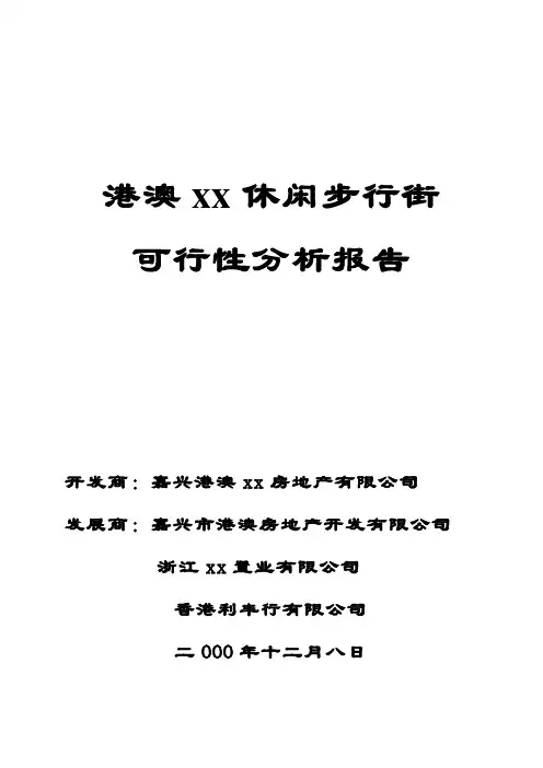 XX休闲步行街可行性分析报告
