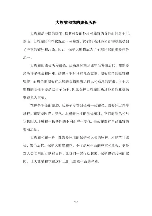 大熊猫和花的成长历程