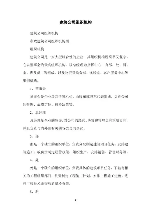 建筑公司组织机构