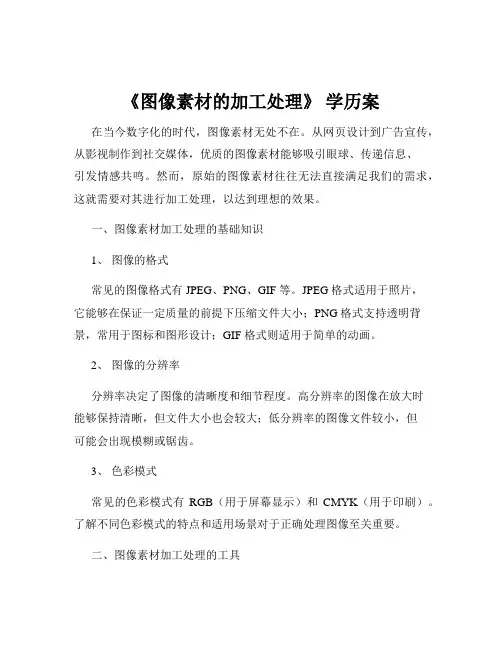 《图像素材的加工处理》 学历案