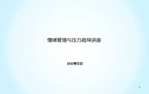 情绪管理与压力疏导讲座ppt课件