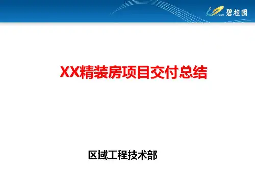 XX精装房项目交付总结 ppt课件