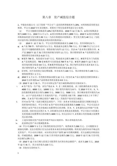 资产减值试题